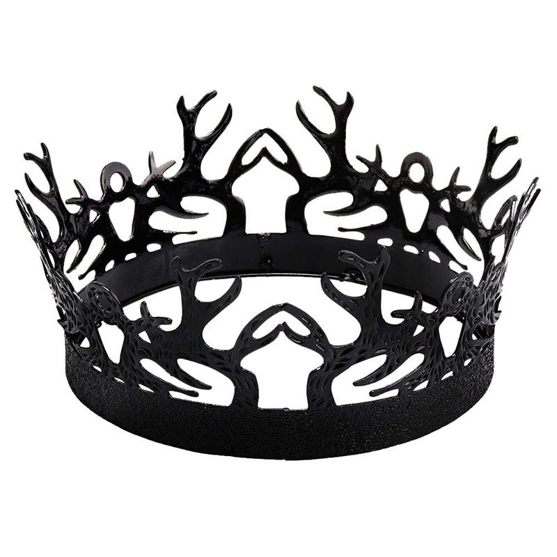 Load image into Gallery viewer, Witch Tiara Royal Men Round Black Crown King Hair Accessory
