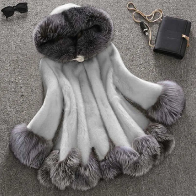 
                      
                        Winter Thick Warm Faux Fur Coat for Women Hooded Jacket
                      
                    