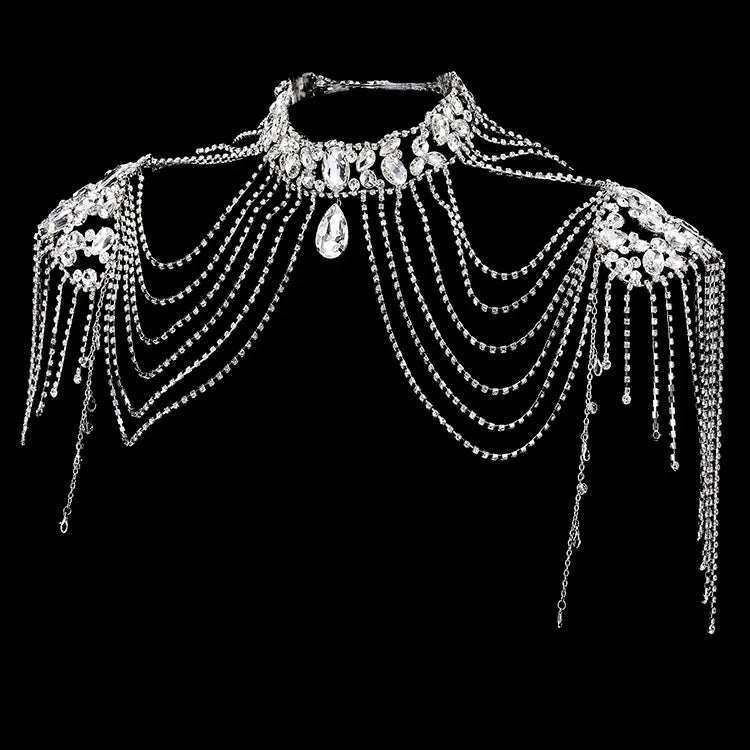 
                      
                        Rhinestone Crystal Handmade Bridal Shoulder Necklace Women Wedding Jewelry Chain
                      
                    