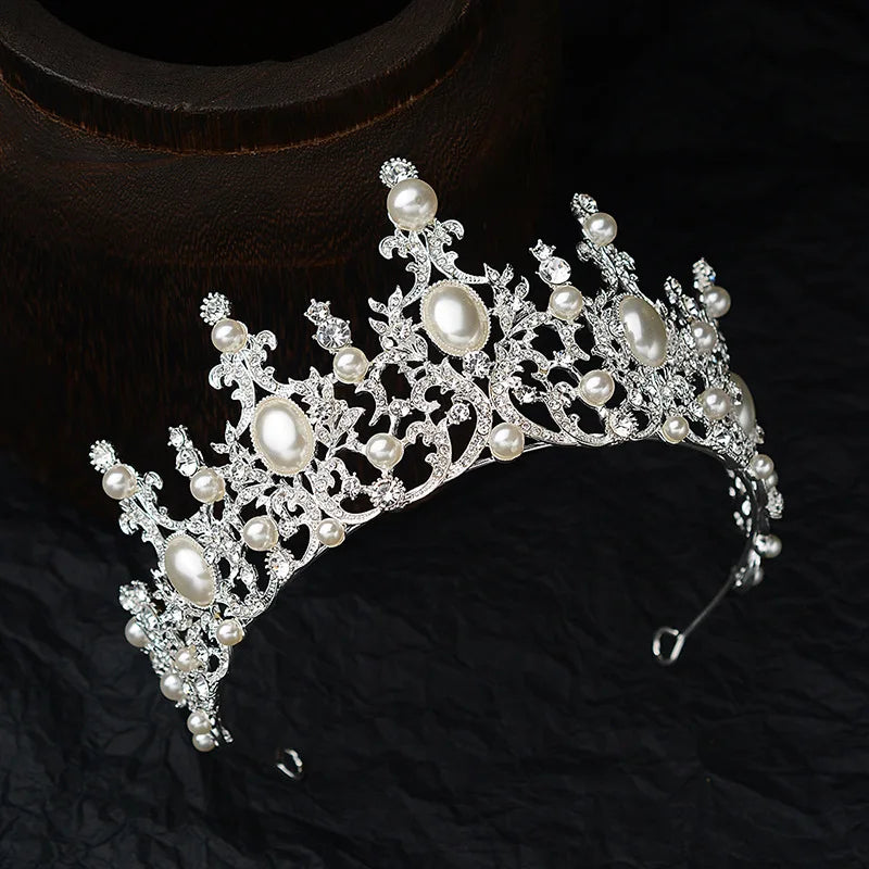 
                      
                        Crystal Pearls Bridal Tiara Crown Rhinestone Wedding Hair Jewelry
                      
                    