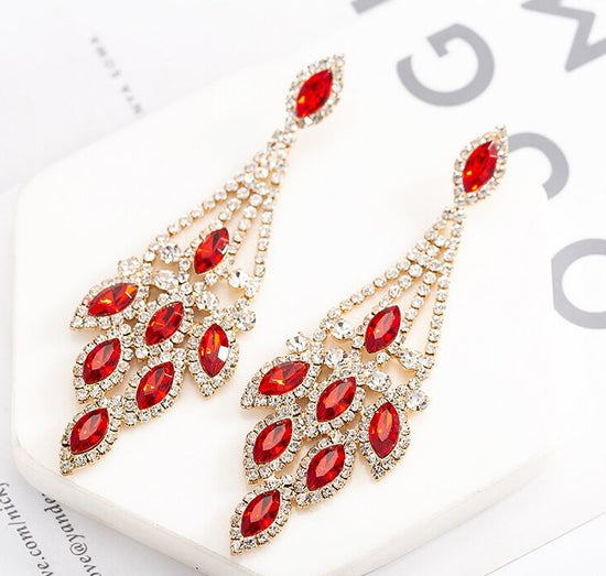 Big Crystal Rhinestone Drop Earrings Fashion Jewelry