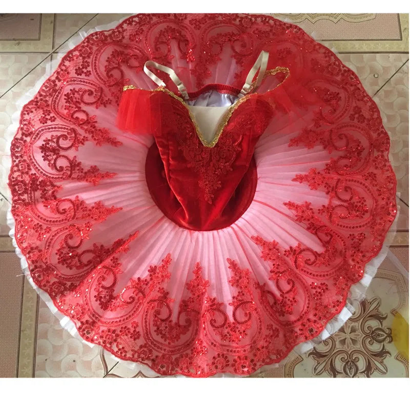 Red Giselle Dance Costume Ballet Tutu Platter Dance Ballet Dress