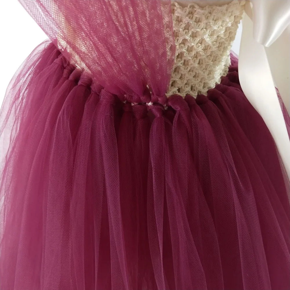 
                      
                        Elegant Burgundy Flower Girls Tutu Dress for Wedding Party
                      
                    