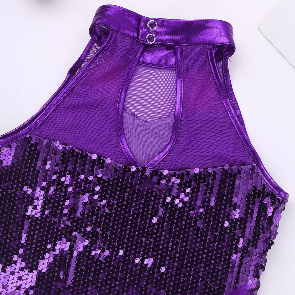 
                      
                        Girls Sequined Jazz Latin Ballet Dance Costume Leotard Jumpsuit
                      
                    