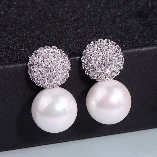 Load image into Gallery viewer, Party Pearl Earrings Elegant Crystals Stud Earrings For Women
