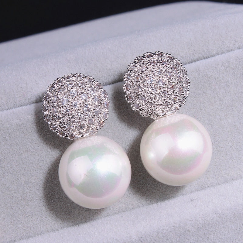 
                      
                        Party Pearl Earrings Elegant Crystals Stud Earrings For Women
                      
                    