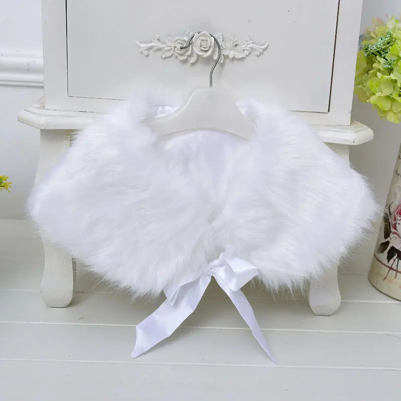 
                      
                        Girls Faux Fur Shawl Wedding Flower Girls Shoulder Cape
                      
                    