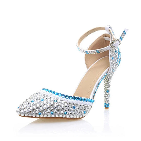 Pointed Toe Crystal  Rhinestone Party Pumps