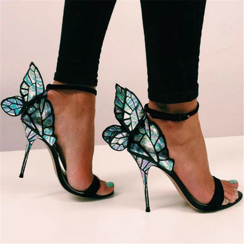 
                      
                        Women Summer Sandals Fashion Butterfly High Heel Ankle Strap Shoes
                      
                    