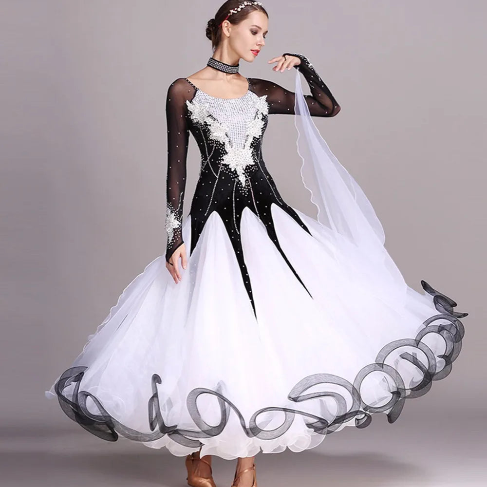 Ballroom Competition Dress Velvet Standard  Modern Dance Costume