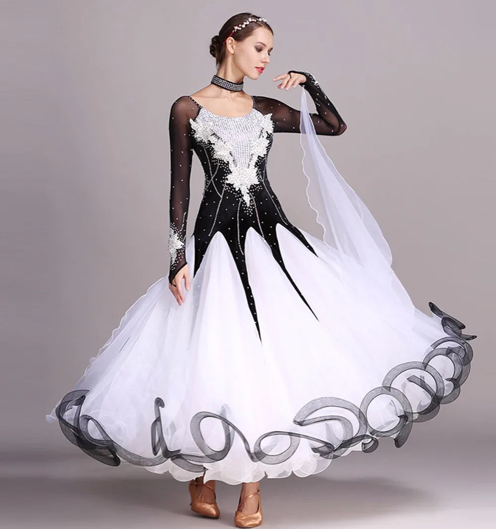 Ballroom Competition Dress Velvet Standard  Modern Dance Costume