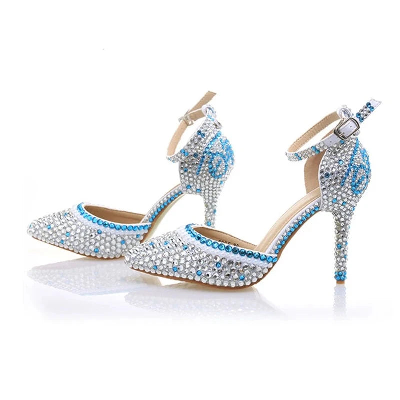 
                      
                        Pointed Toe Crystal  Rhinestone Party Pumps
                      
                    