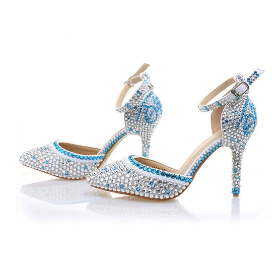 Pointed Toe Crystal  Rhinestone Party Pumps