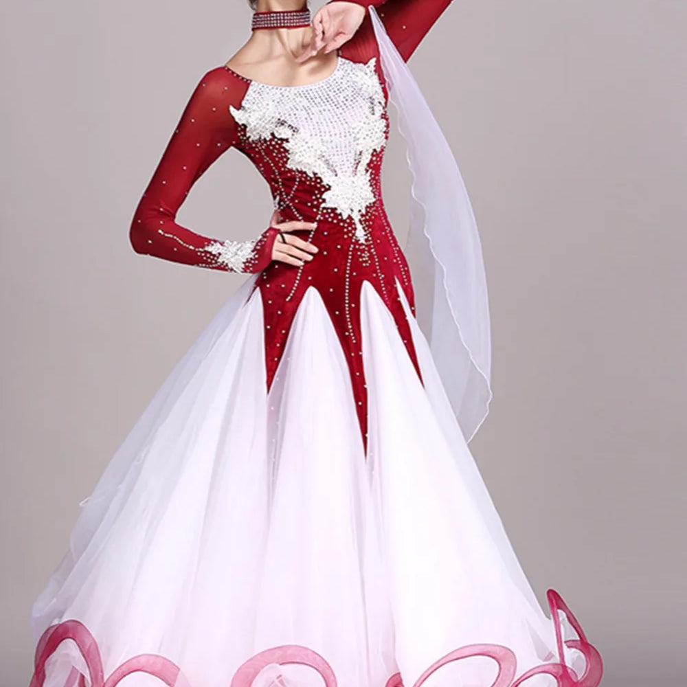 
                      
                        Ballroom Competition Dress Velvet Standard  Modern Dance Costume
                      
                    