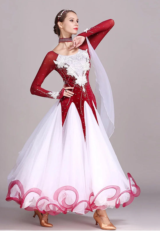 Ballroom Competition Dress Velvet Standard  Modern Dance Costume