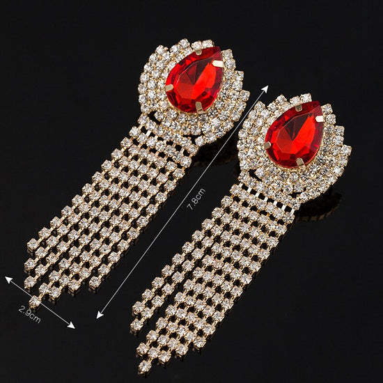 Crystal Rhinestone Drop Earrings For Women Party Jewelry