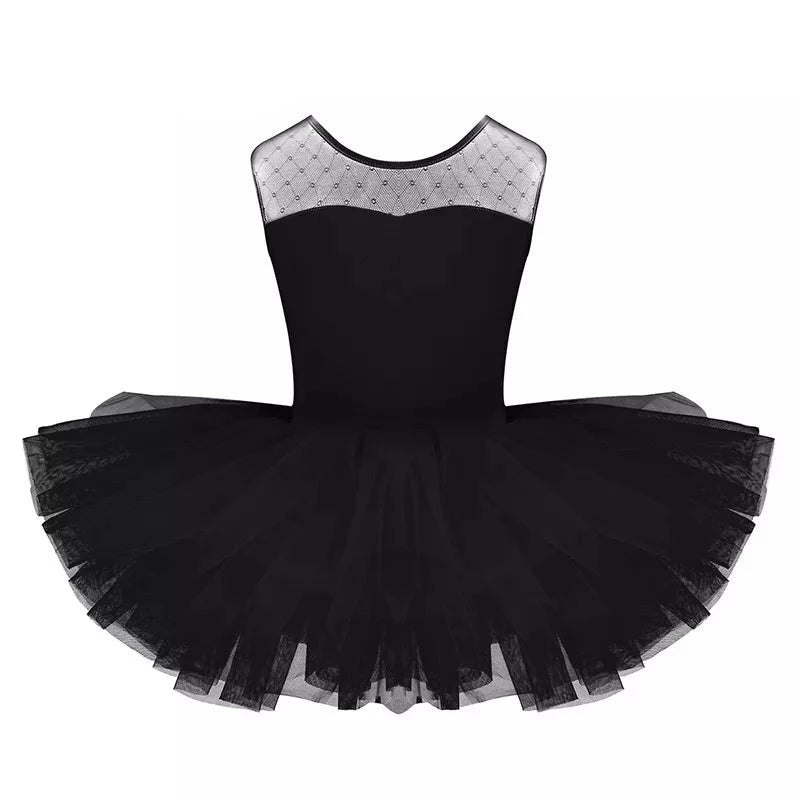 Girls Ballet Dress Stretch U-shaped Back Ballet Dance Gymnastics Leotard Tutu