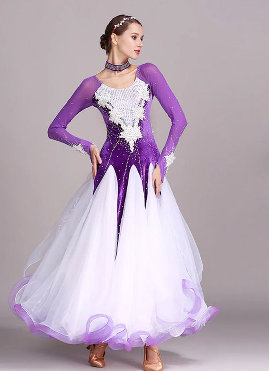 Ballroom Competition Dress Velvet Standard  Modern Dance Costume