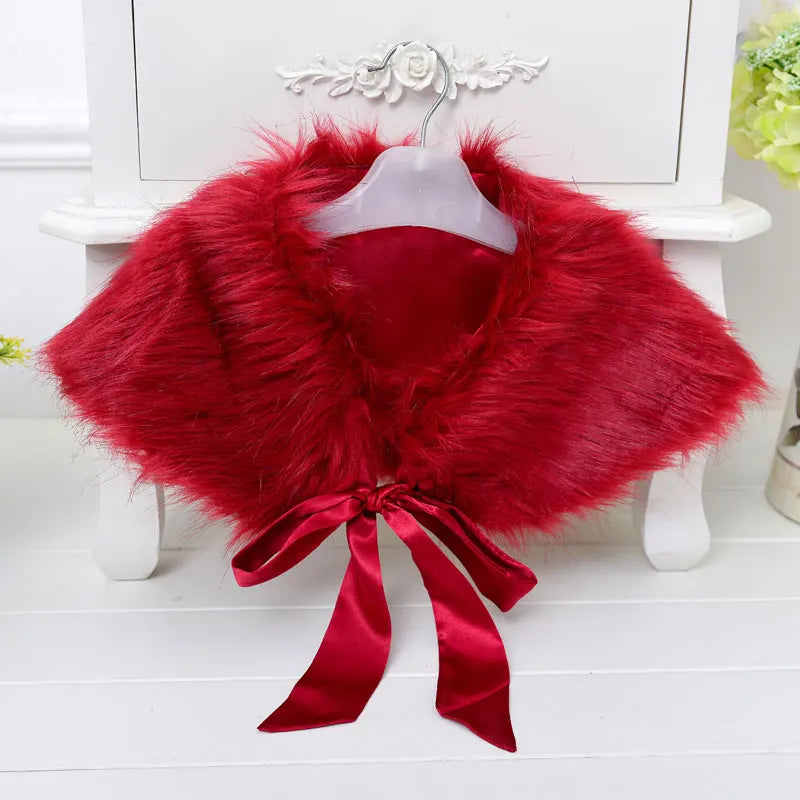 
                      
                        Girls Faux Fur Shawl Wedding Flower Girls Shoulder Cape
                      
                    