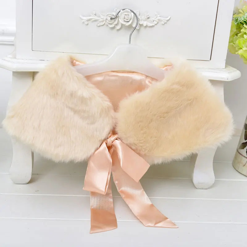 
                      
                        Girls Faux Fur Shawl Wedding Flower Girls Shoulder Cape
                      
                    