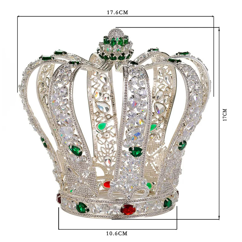 Vintage Full Cubic Zirconia Crown Elegant Party Jewelry Accessory