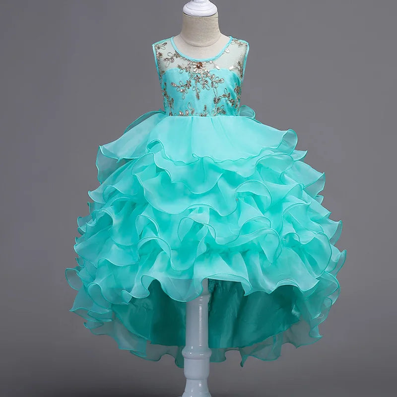 
                      
                        Embroidery Girls Princess Flower Tutu Ruffle Party Dress
                      
                    