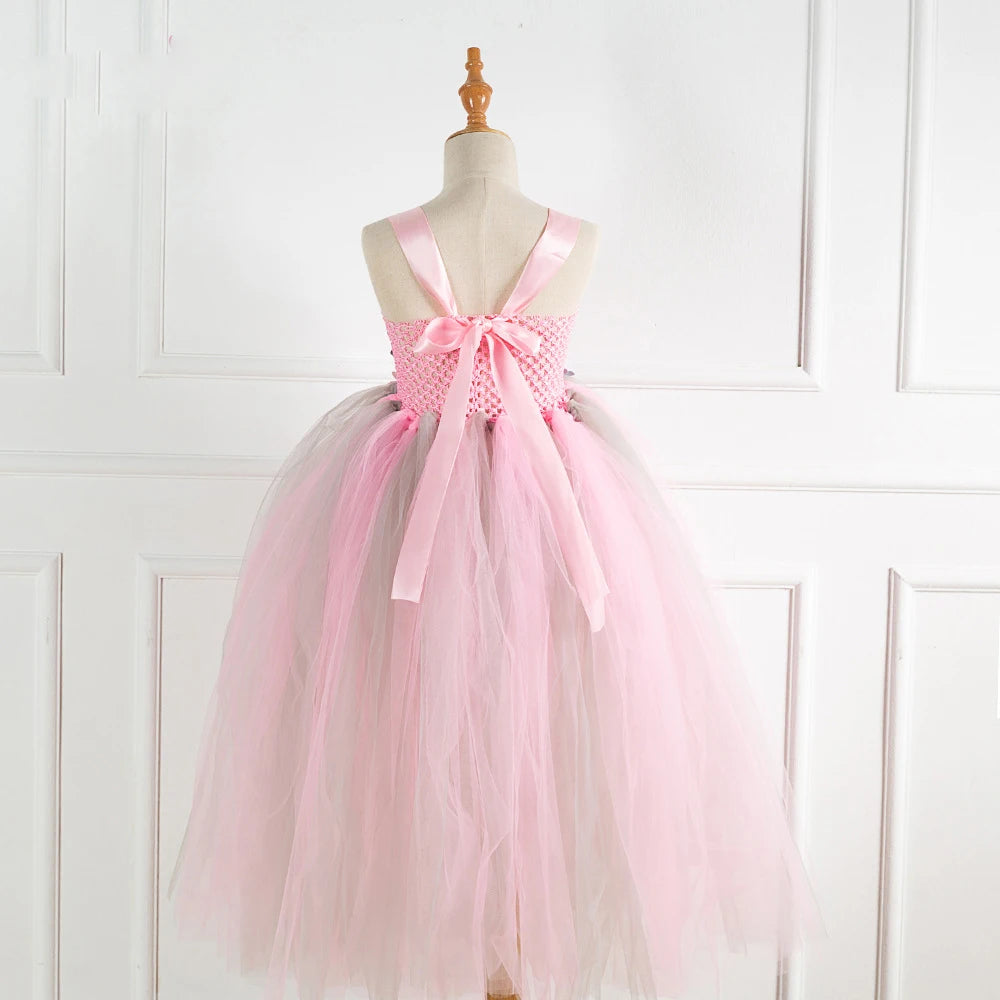 
                      
                        Girls Princess Pink Flower Petal Long Birthday Fashion Dress
                      
                    