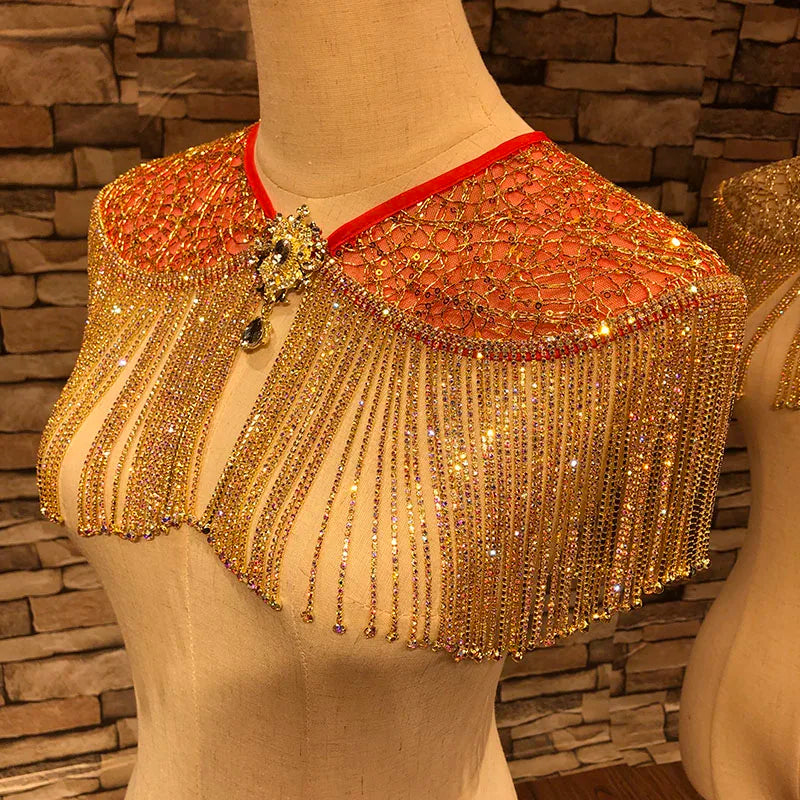 Luxury Beaded Crystal Rhinestone Shrug Bolero Shoulder Wrap