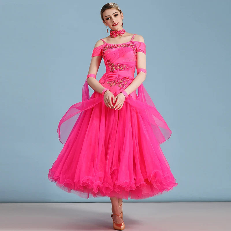 
                      
                        Standard Ballroom Dance Dresses For Women  Waltz Tango Flamenco Costume
                      
                    