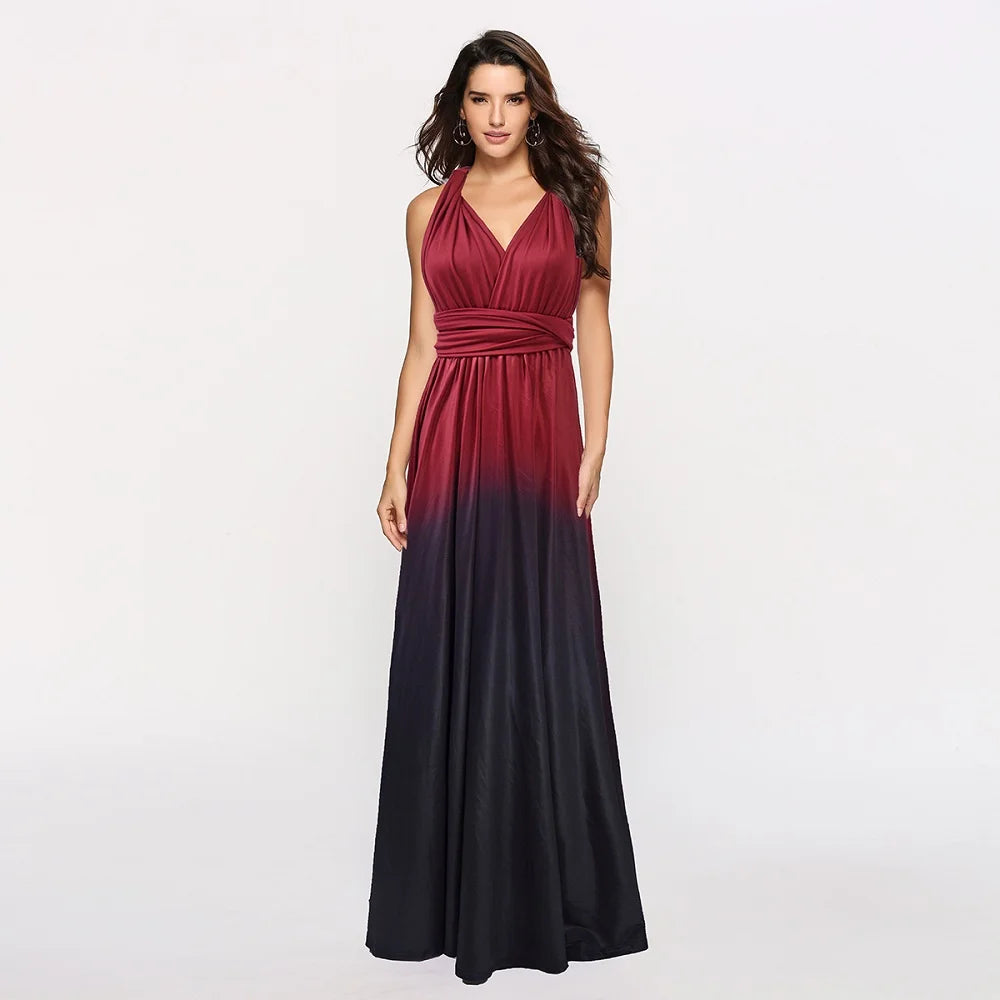 
                      
                        Gradient Party Maxi Dress Multiway Wrap Convertible Boho Bandage Dress
                      
                    