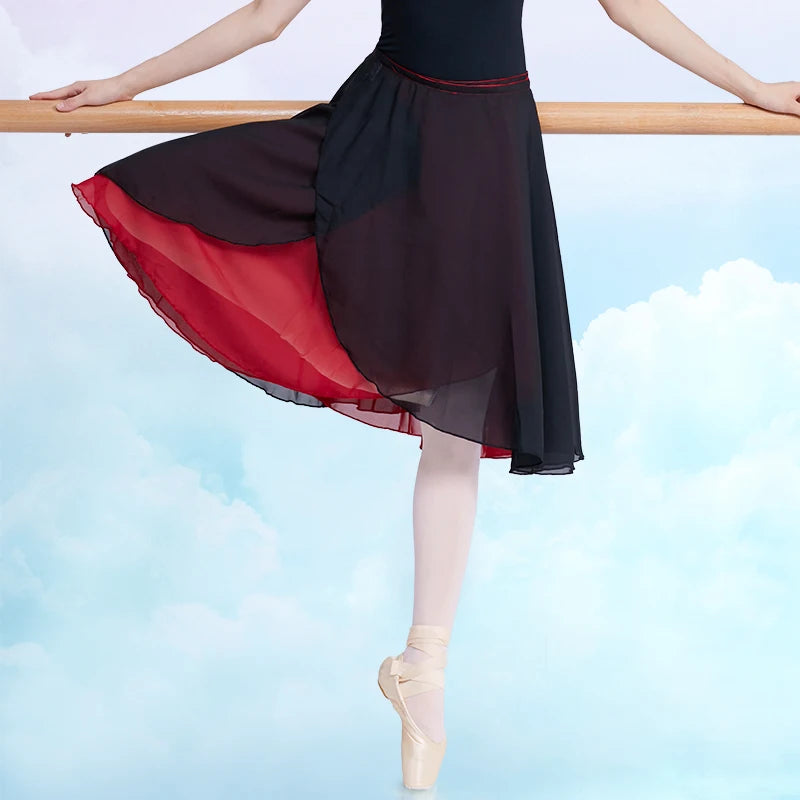 Adults Long Chiffon Ballet Skirt Lyrical Soft Dress Dance Costumes