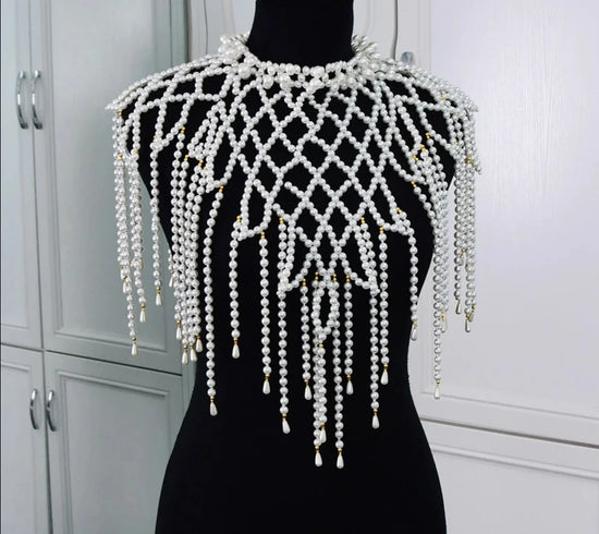 Pearl Necklace Bridal Shoulder Ornament Body Jewelry Wedding Cape