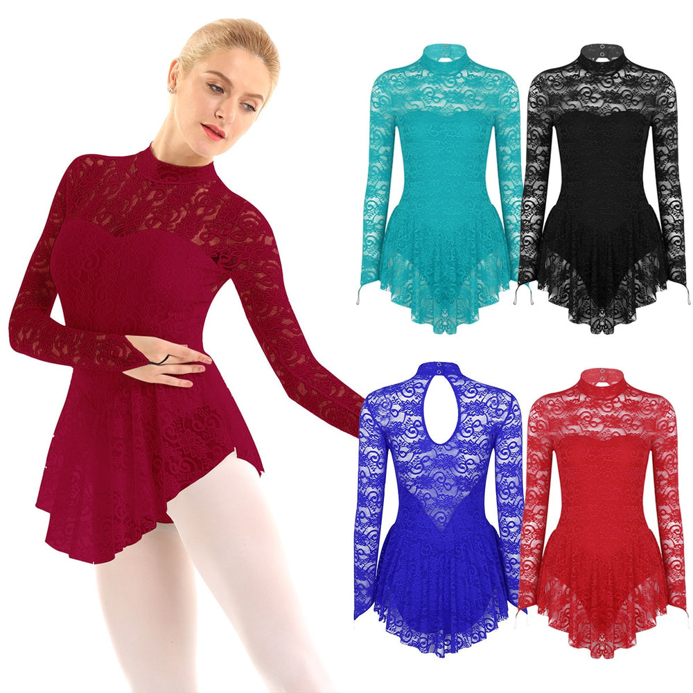 
                      
                        Adult Mock Neck Long Sleeve Ballet Gymnastics Figure Ice Skating Competition Costume
                      
                    