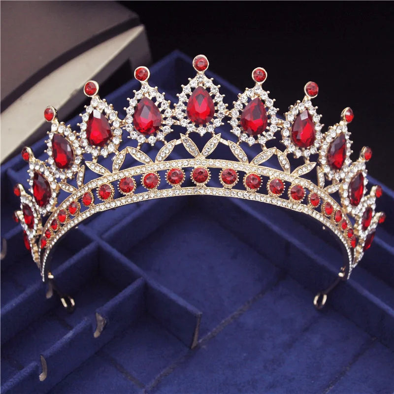 Princess Crystal Water Drop Tiara Crowns Hair Jewelry Accessory