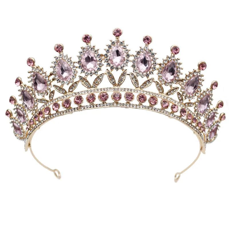 Princess Crystal Water Drop Tiara Crowns Hair Jewelry Accessory