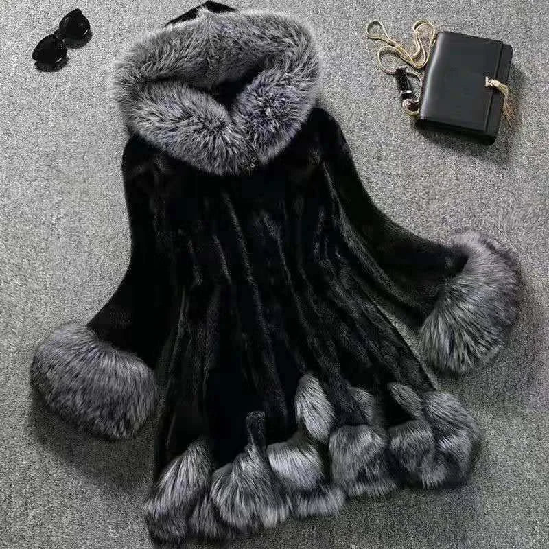 
                      
                        Winter Thick Warm Faux Fur Coat for Women Hooded Jacket
                      
                    