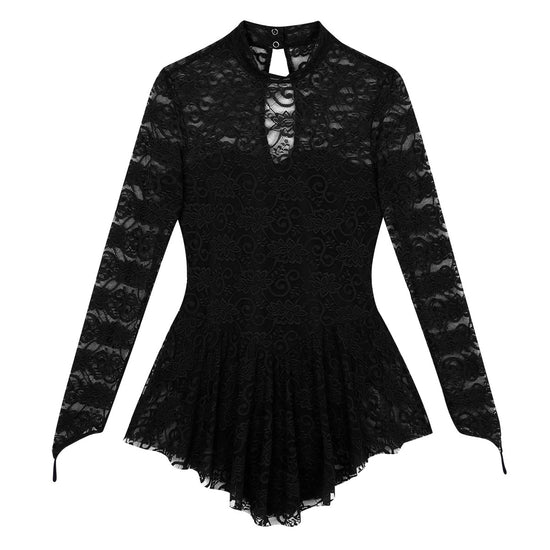 Load image into Gallery viewer, Adult Mock Neck Long Sleeve Ballet Gymnastics Figure Ice Skating Competition Costume
