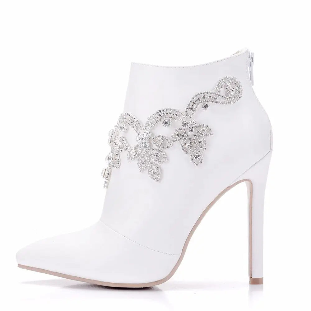 Crystal Queen Fashion High Heel Party Wedding Ankle Boots