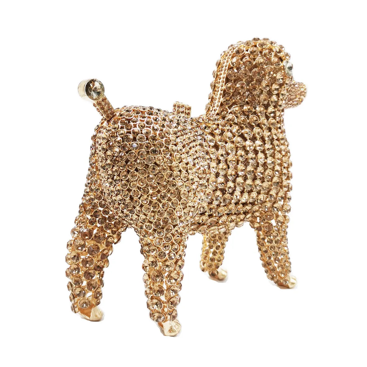 Luxury Poodles Designer Animal Crystal Clutch Evening Bag Party Purse