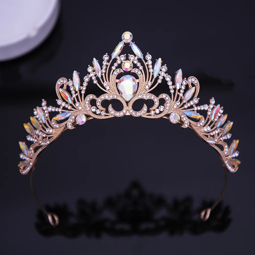 Elegant Crystal Tiara Crown  Party Wedding Princess Rhinestone Hair Jewelry