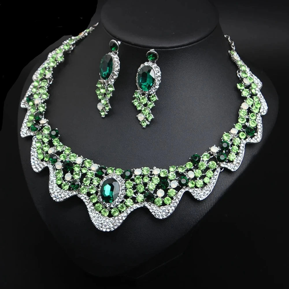 Charming Costume Earrings And Necklace Jewelry Sets Wedding Formal Party Prom Accessories