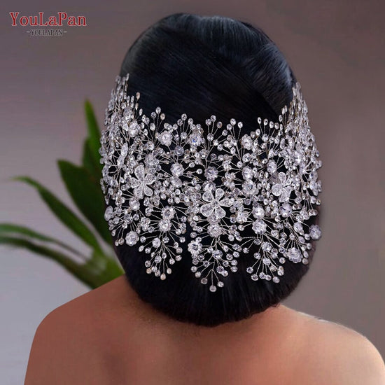 Load image into Gallery viewer, Crystal Crown Hair Accessories Luxury Headdress Flower Pageant Headwear
