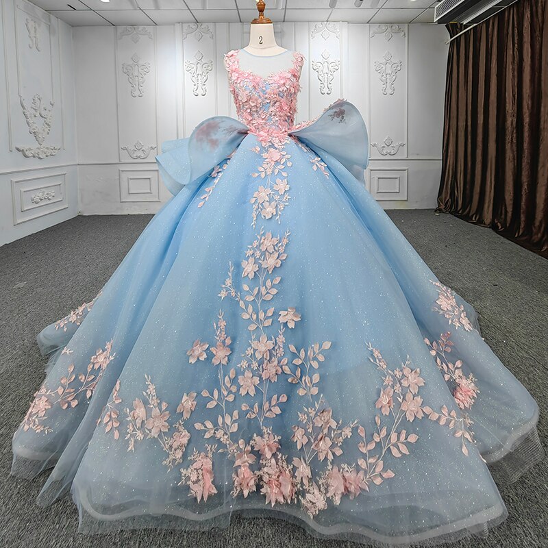 Flower ball gown dress hotsell