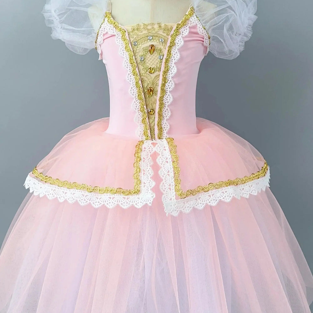 Kids Professional Long Tulle Tutu Ballet Dress Girls Ballerina Dance Costume