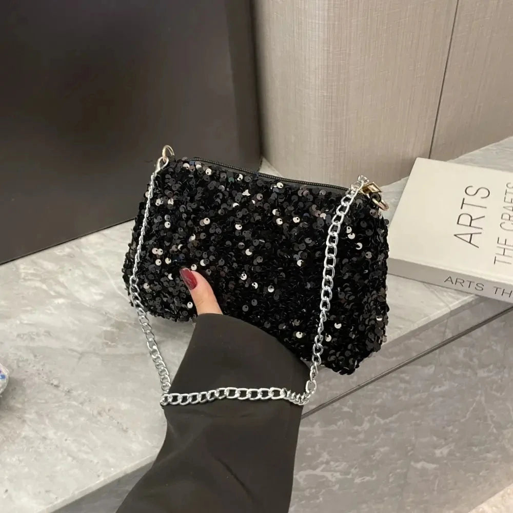 
                      
                        Sequins Crossbody Bag Simple Chain Small Handbag Evening Clutch
                      
                    