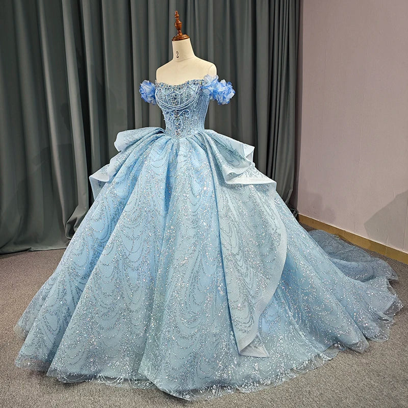 
                      
                        Blue Strapless Quinceañera Dress
                      
                    