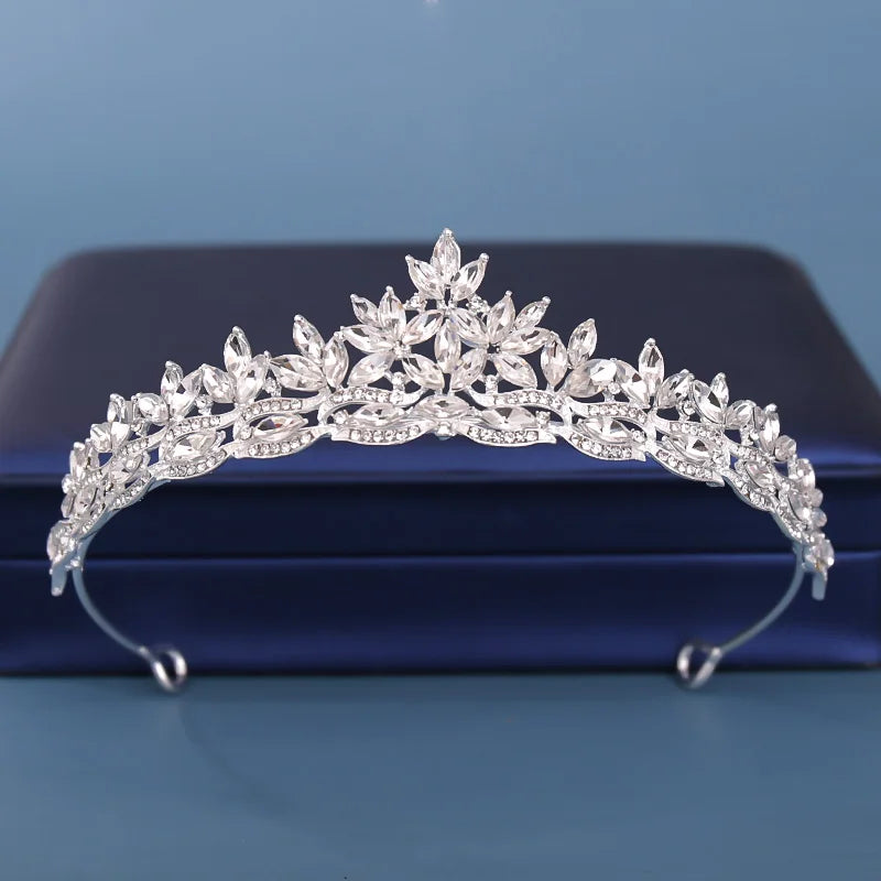 Petite Crystal Tiara Party Day Crown Hair Accessory, elevate your birthday or bridal look with a petite crystal tiara—a sparkling statement piece
