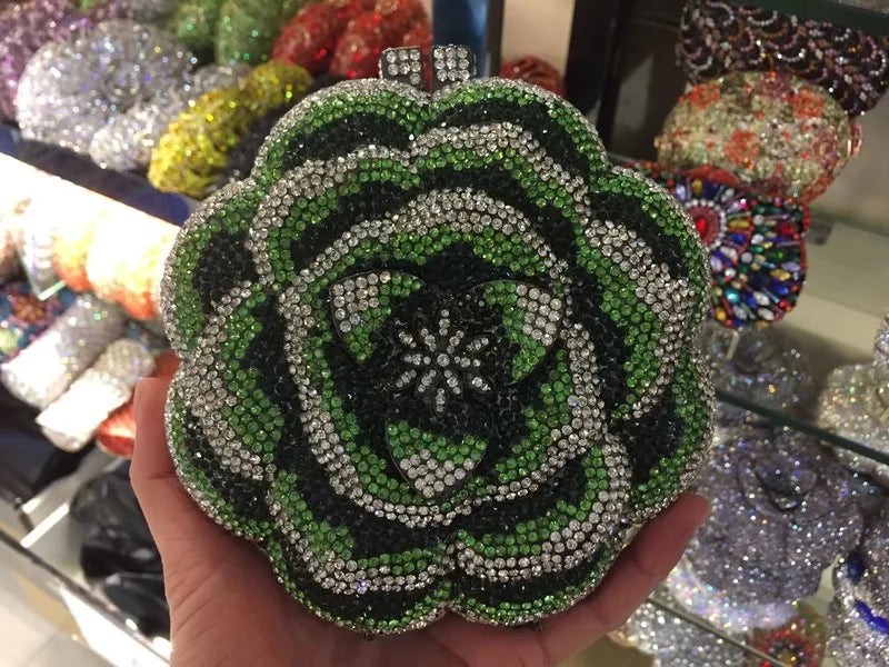 
                      
                        Crystal Rose Clutch Purse Rhinestone Evening Wedding Party Purse, elevate your evening with this exquisite rose floral mini clutch
                      
                    