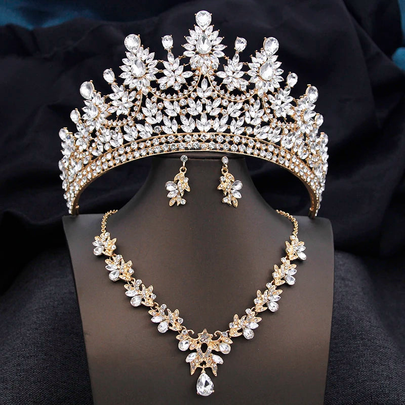 
                      
                        Big Tiara Jewelry Sets Crown Necklace And Earrings Accessories
                      
                    