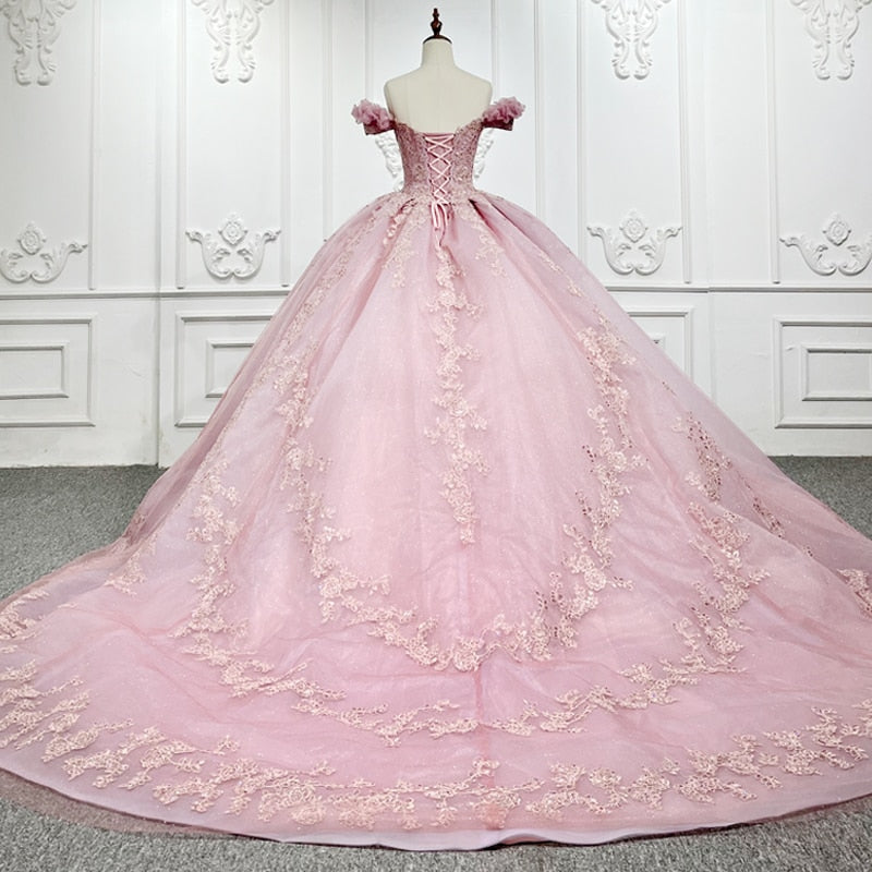 Load image into Gallery viewer, Exquisite Pink Ball Gown Dress
